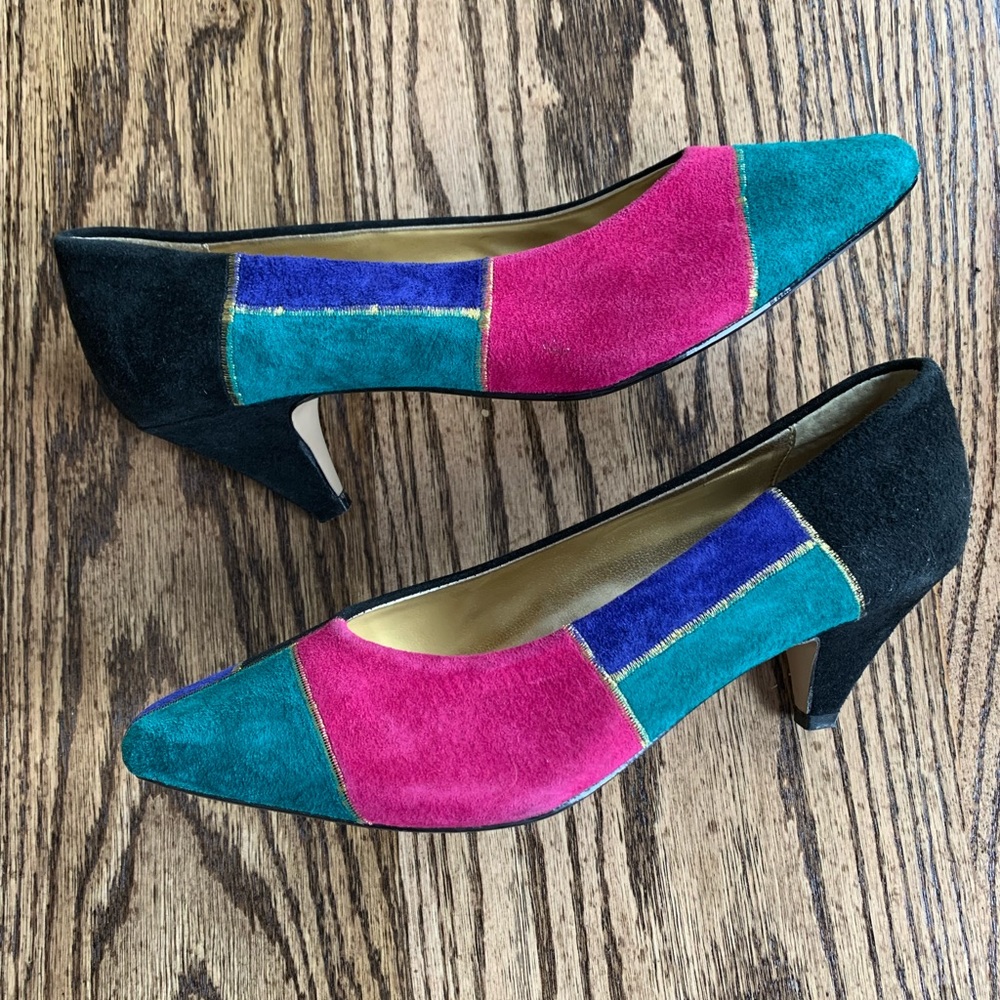 Ellemenno Vintage Retro Multicolor Heels Size 7.5
